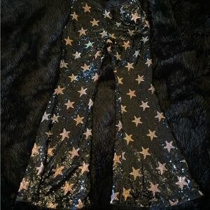 NEW black sequins pants with stars